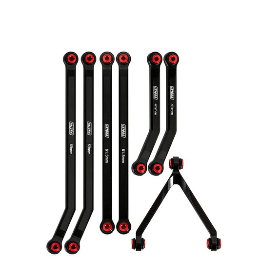 INJORA 7pcs High Clearance Chassis Links for SCX24 C10 JLU Bronco Base Camp 4Runner - Black