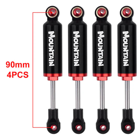 INJORA 2/4pcs Built-in Spring 90-120mm Shock Absorber Damper for 1/10 RC Crawler - 4 pcs / 90mm / Black