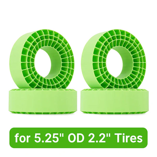 INJORA Silicone Rubber Inserts for 2.2" (132-134mm 5.25" OD) Tires (2202) - 4PCS Green(Super Soft)