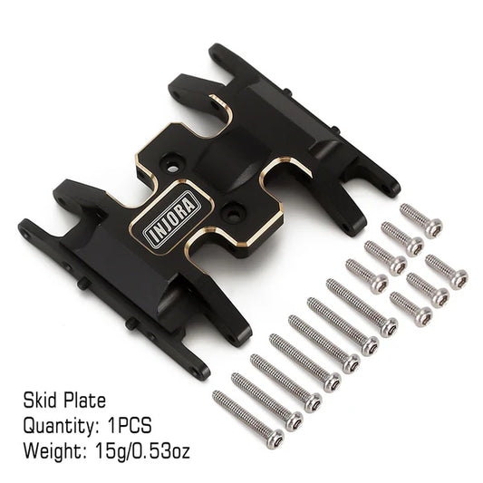 INJORA Brass Skid Plate Gearbox Transmission Mount for Axial SCX24 - Black